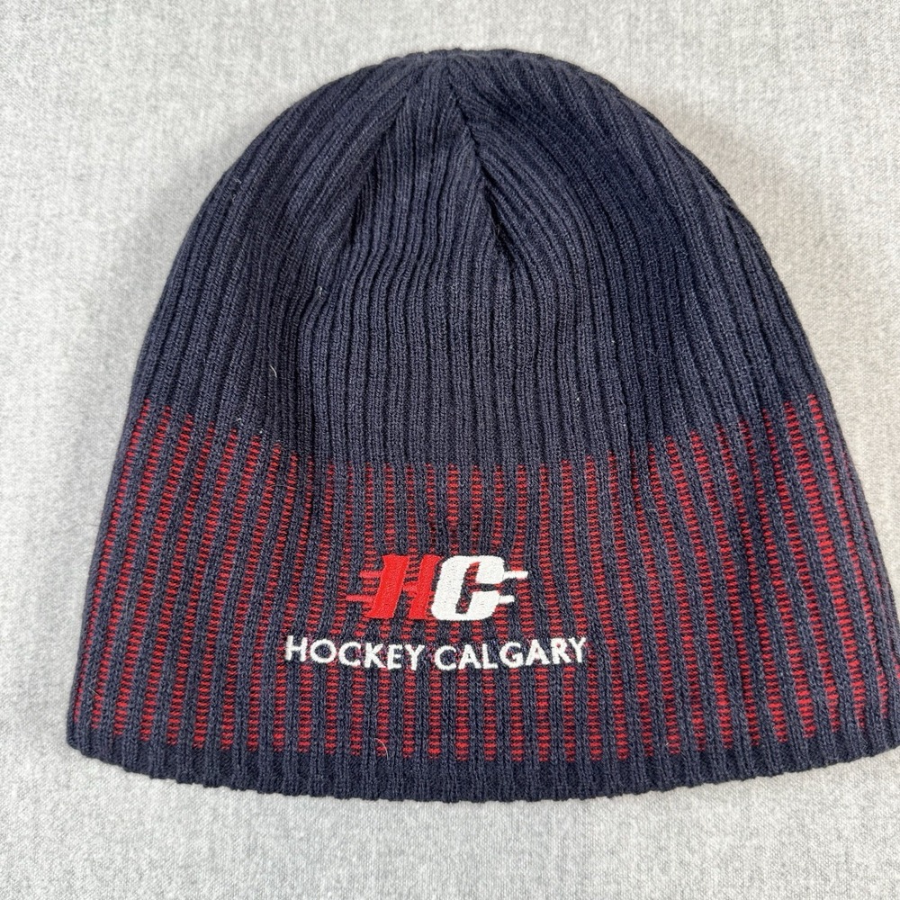 Hockey Calgary Outdoor BT Classic Beanie Navy & Red Embroidered